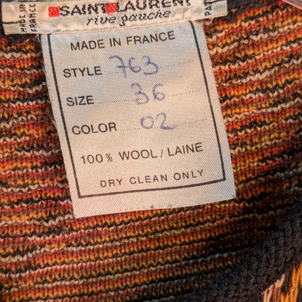 Vintage 70's Ysl Rive Gauche Wool Diagonal Plaid … - image 4
